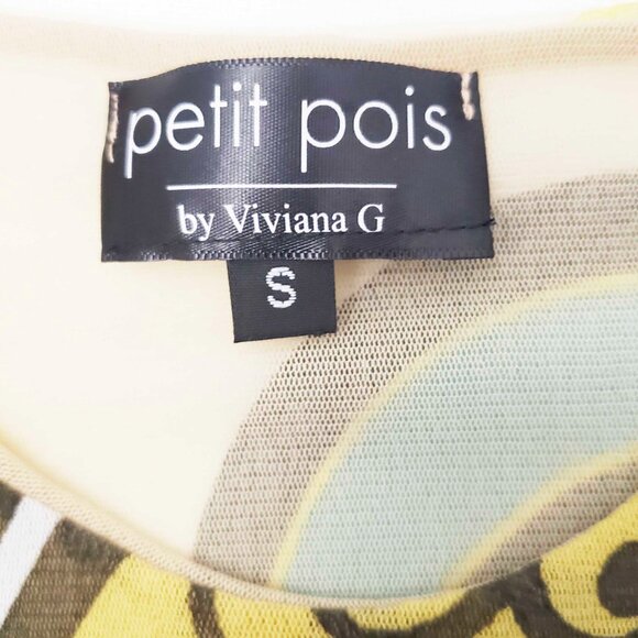 Petit Pois Viviana G Womens Printed Nylon Mesh Happiness Journey Long Sleeve Top - Picture 3 of 10